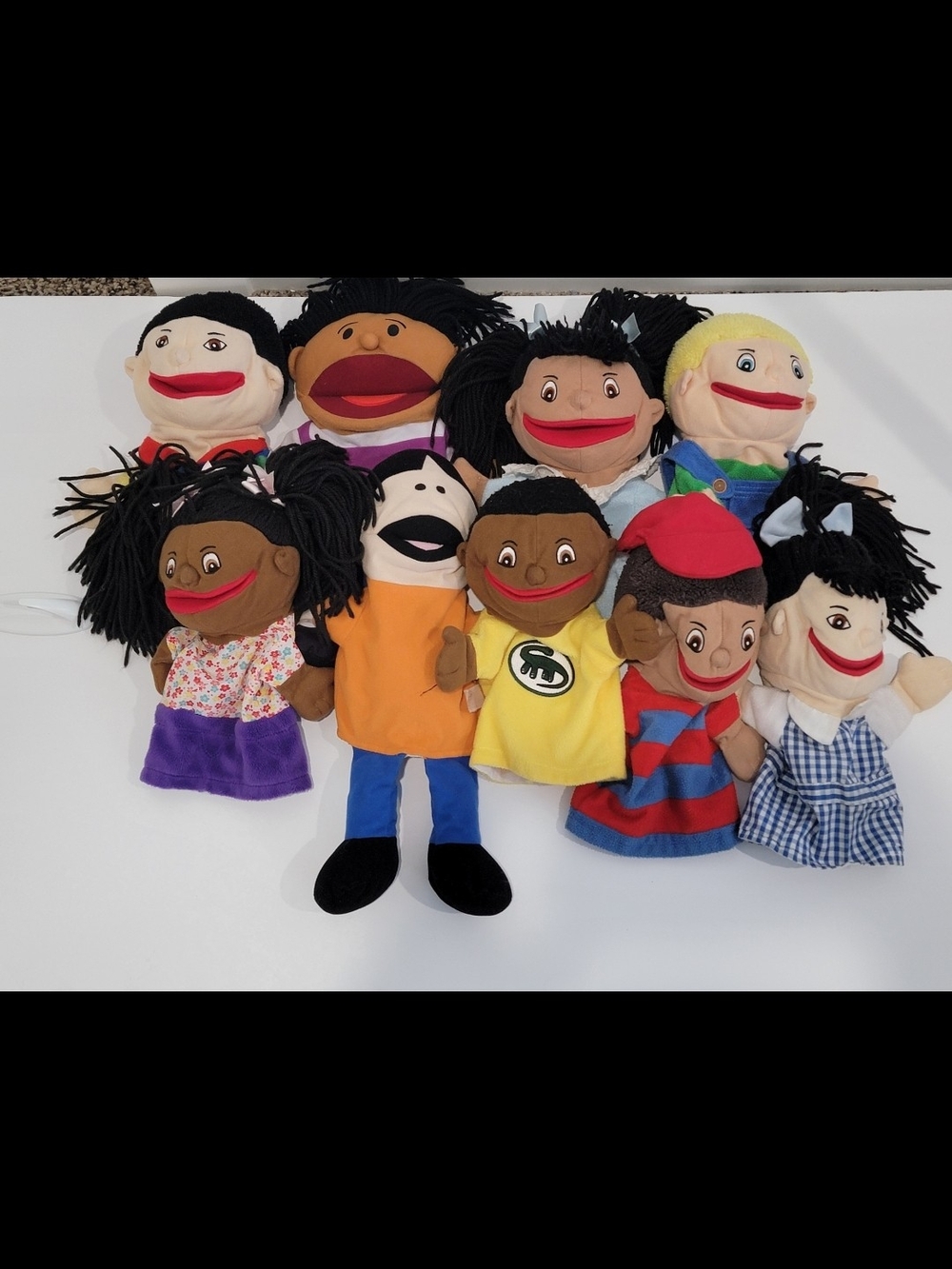 Multicultural Plush Hand Puppet Pack - Colorful Kids Puppet Set